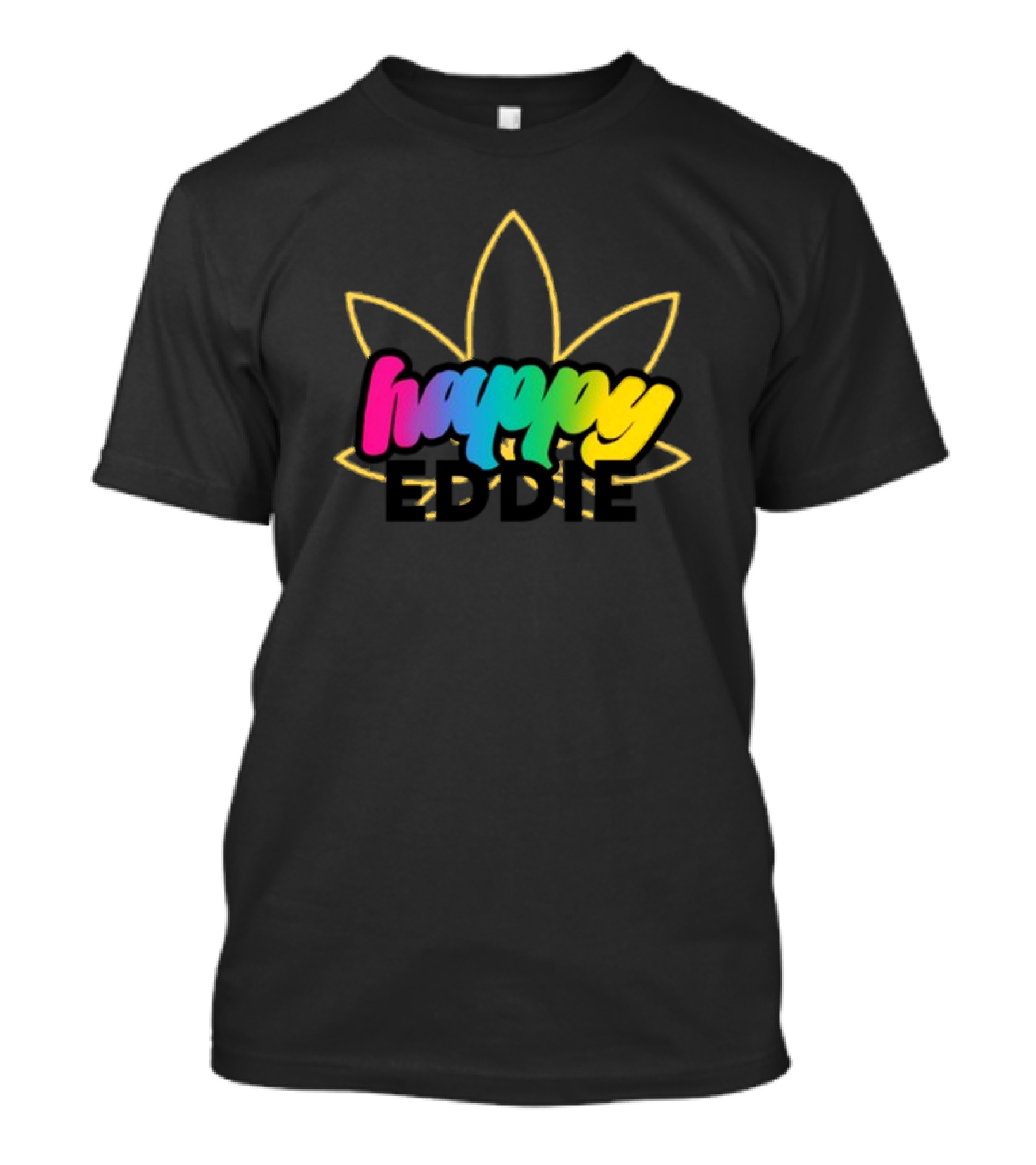 Happy Eddie Freestyle Rainbow Font Leaf T-Shirt