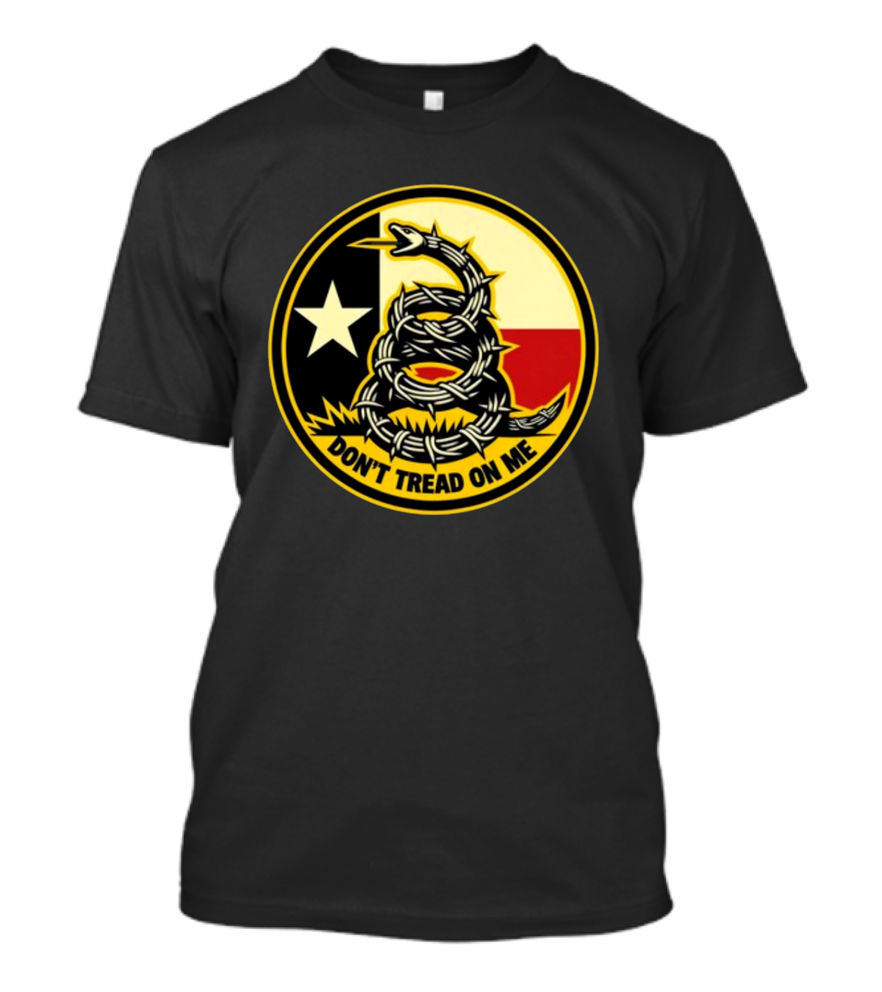 Don't Tread On Me Barbed Snake With Texas Flag Star T-Shirt