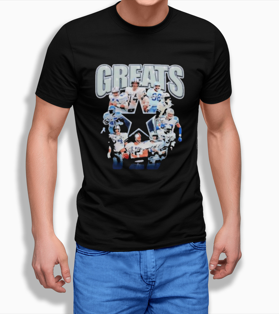 Dallas Cowboys All Time Greats Navy Signature Football Player Star T-Shirt
