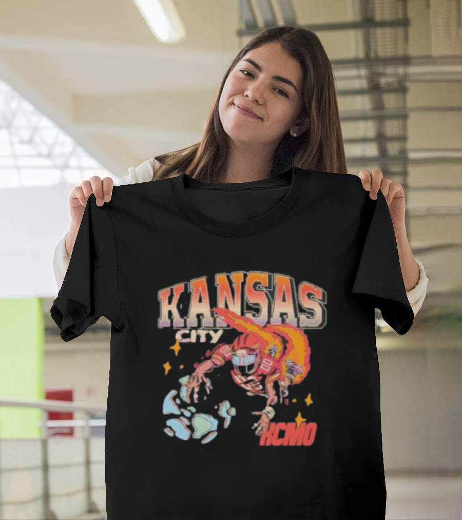 Kansas City Football Player KCMO Chiefs Mascot T-Shirt