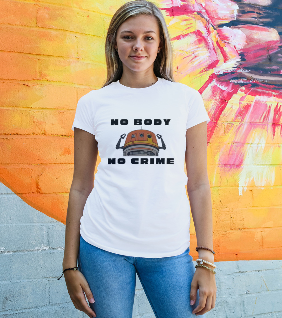 No Body No Crime Chopper Kyber Kat Droid Head T-Shirt