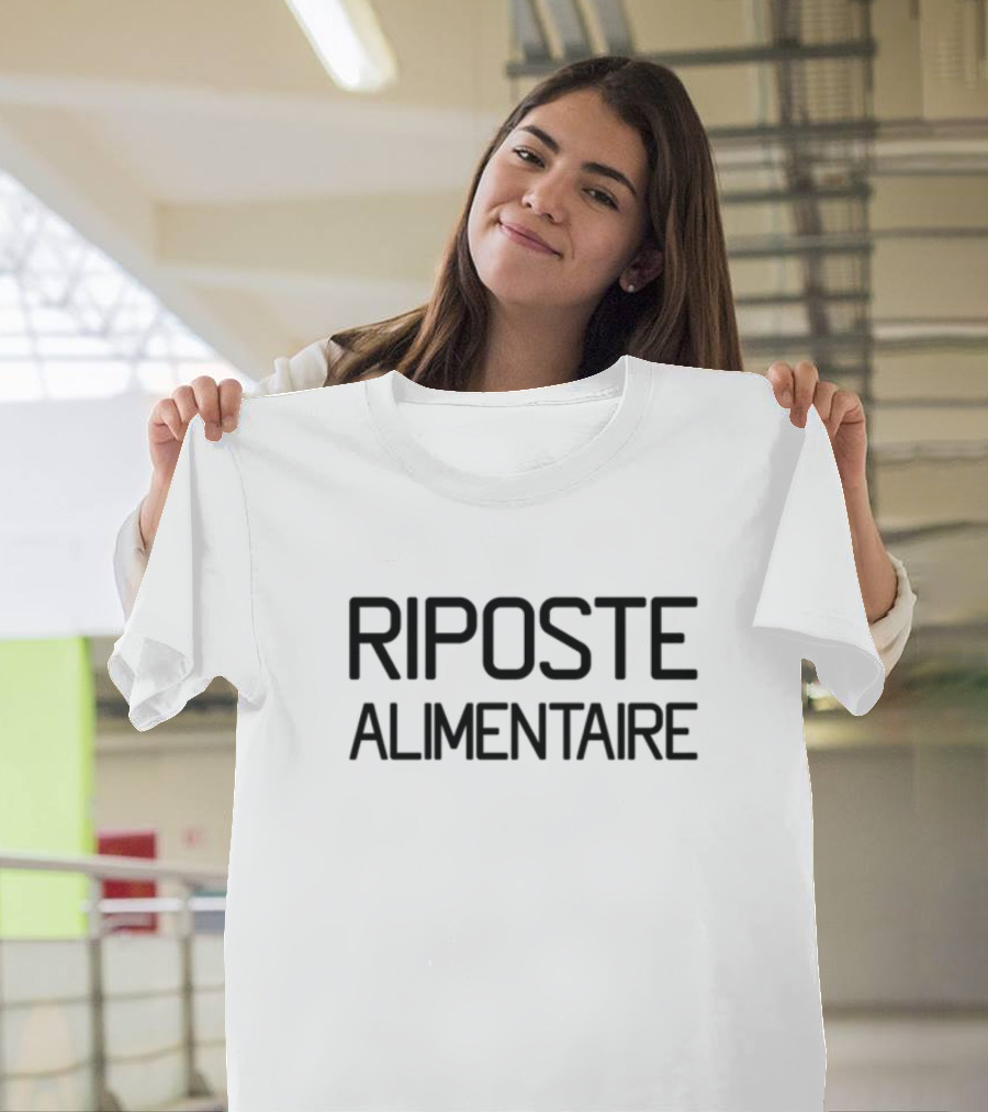 Riposte Alimentaire Text Bold Black T-Shirt