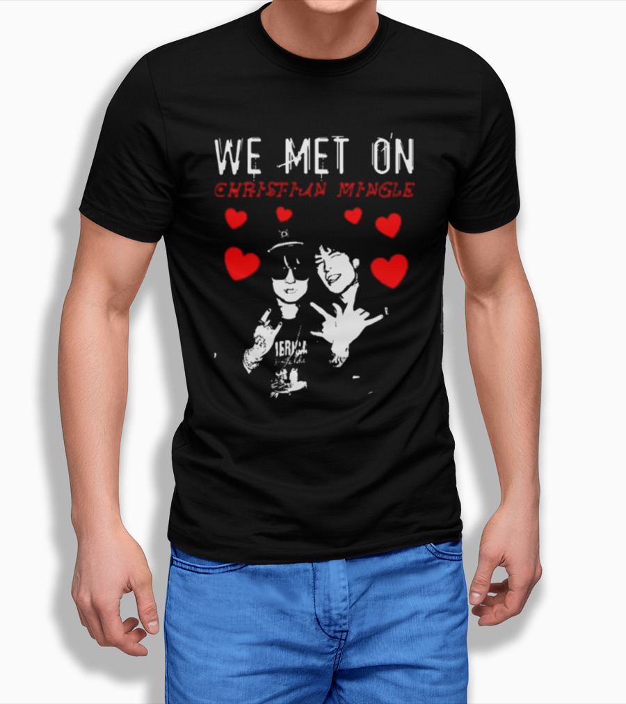 We Met On Christian Mingle Jake Webber Johnnie Guilbert Hearts Alkalinedrip T-Shirt