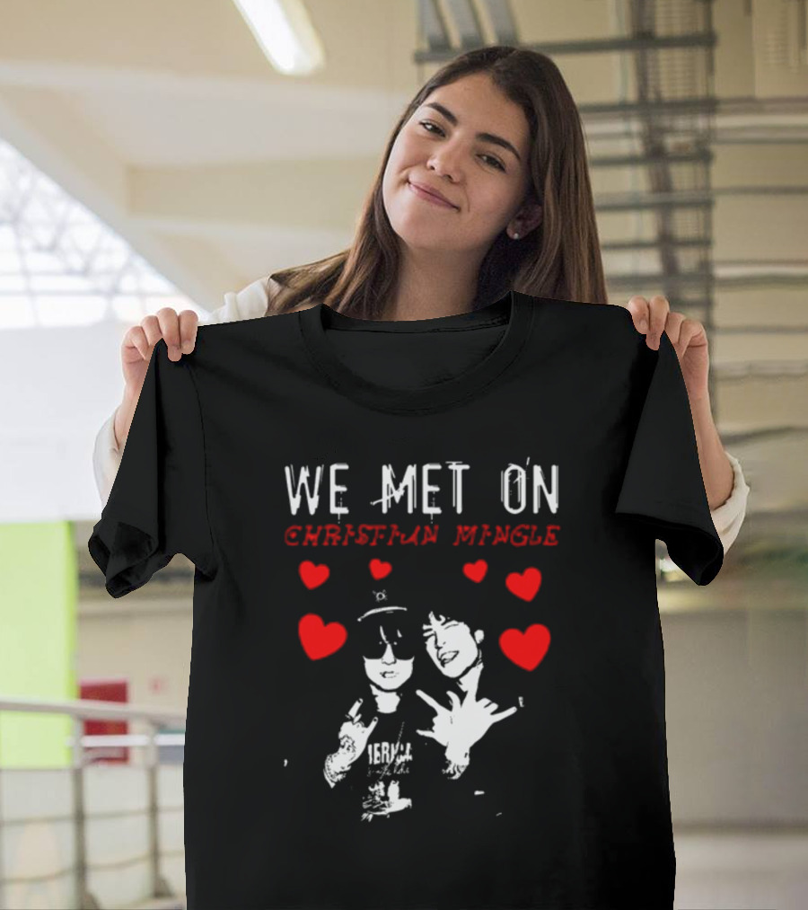 We Met On Christian Mingle Jake Webber Johnnie Guilbert Hearts Alkalinedrip T-Shirt