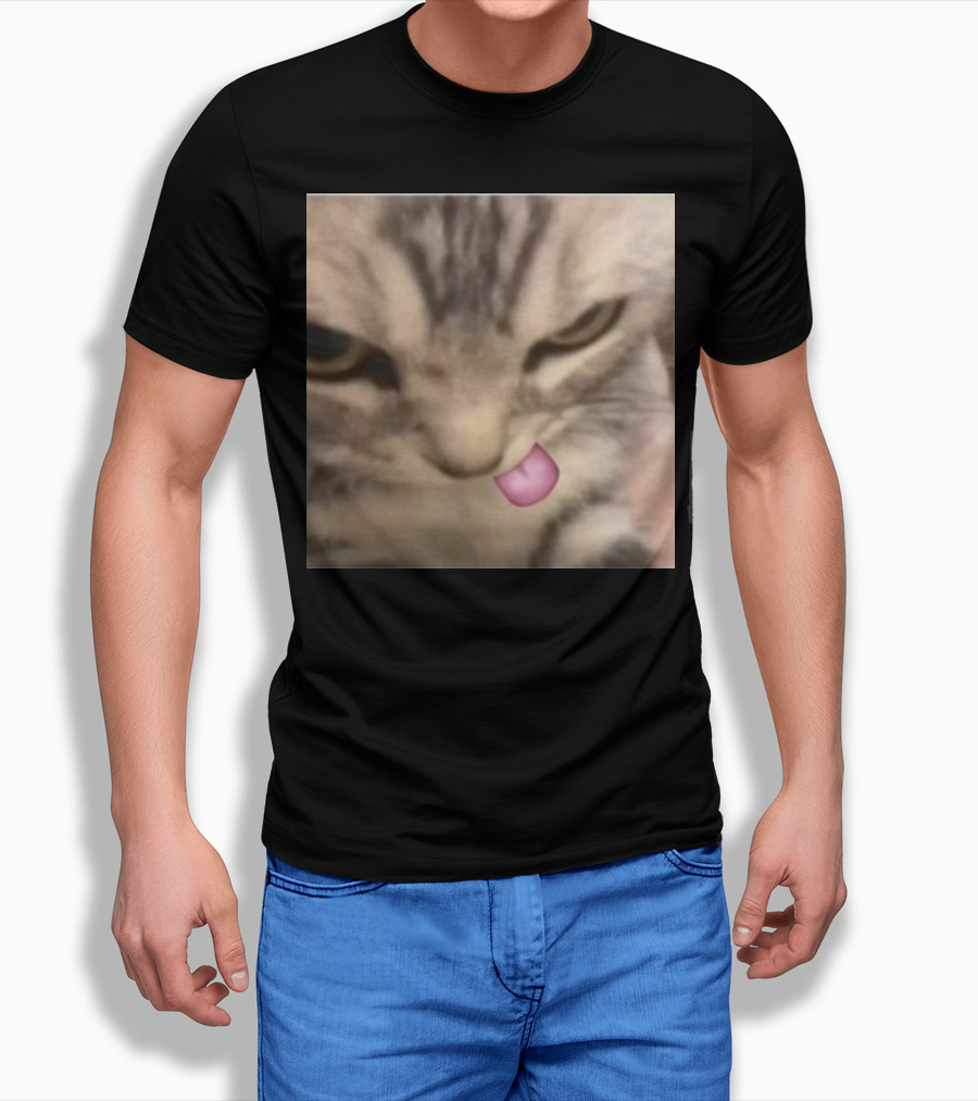Sillyteestudio Silly Kitten Funny Cute Tongue Out Cat Meme T-Shirt