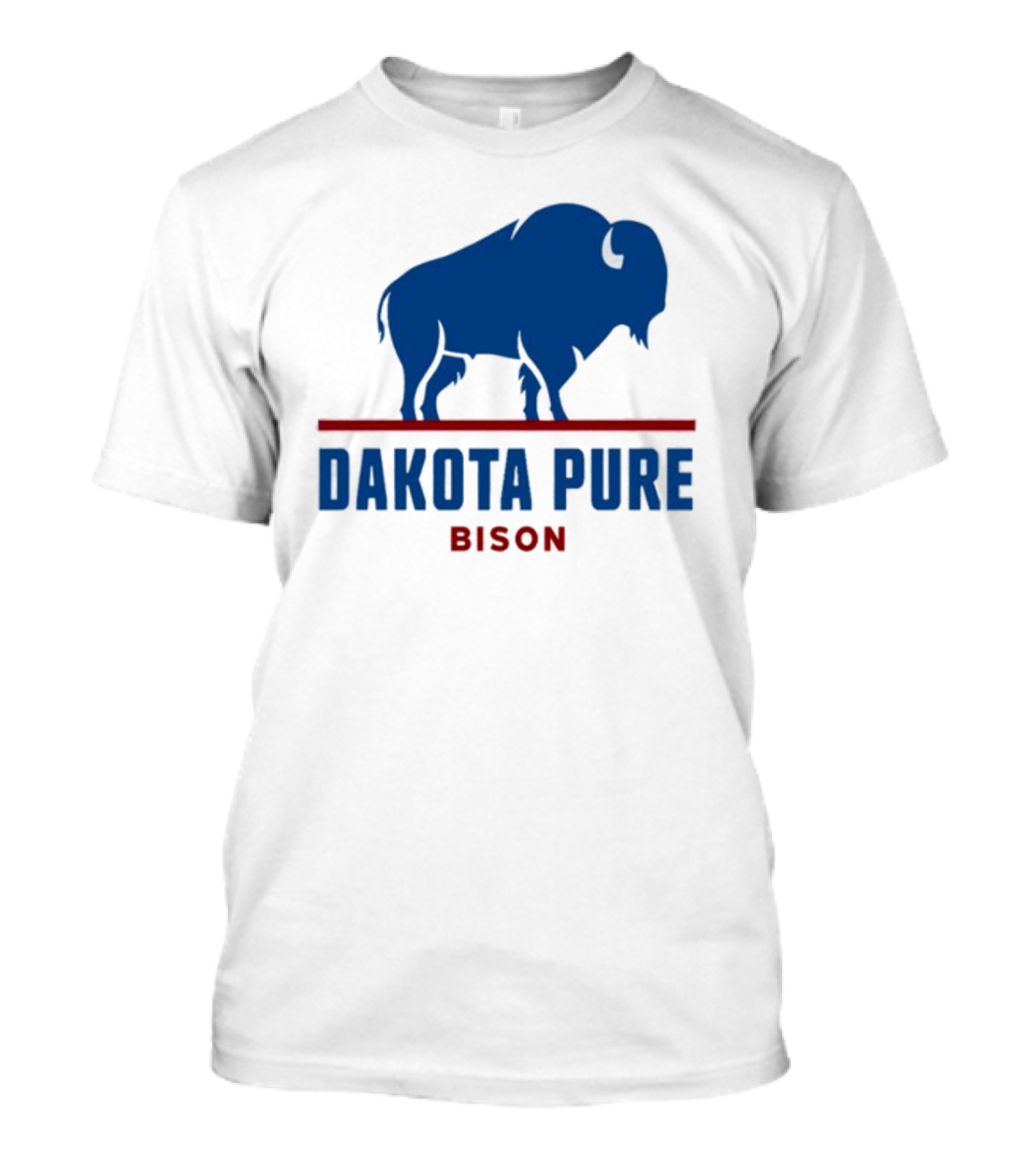 Shawn Baker Dakota Pure Bison Blue Icon Bison Red Line T-Shirt