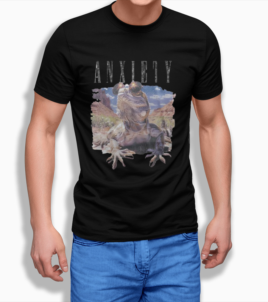 Waveygoods Anxiety Lizard Sunglasses Desert Landscape No Rules T-Shirt