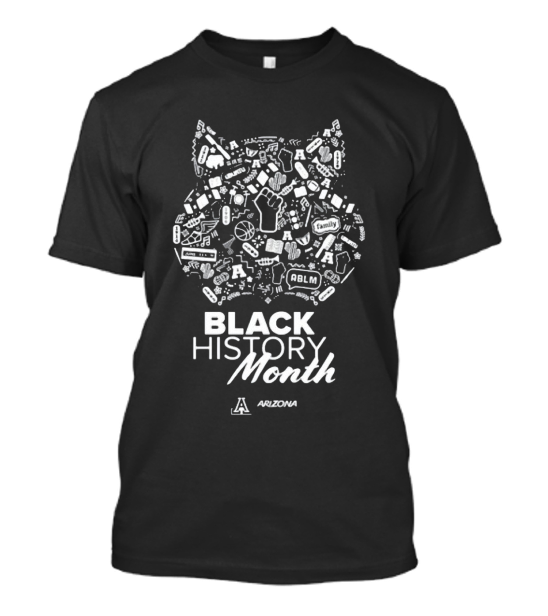 Arizona Wildcats Black History Month Symbol And Text With Iconic T-Shirt