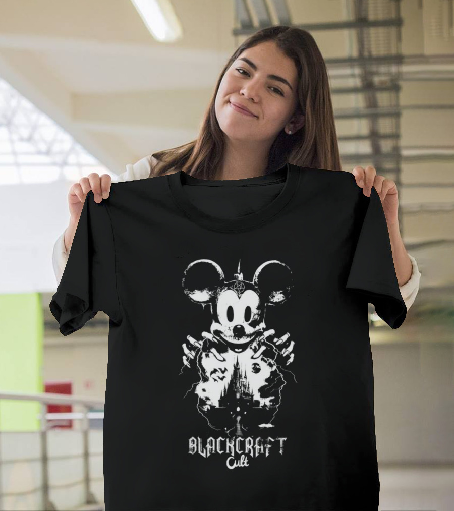 Blackcraft Cult Mouse Gothic Castle Scene T-Shirt