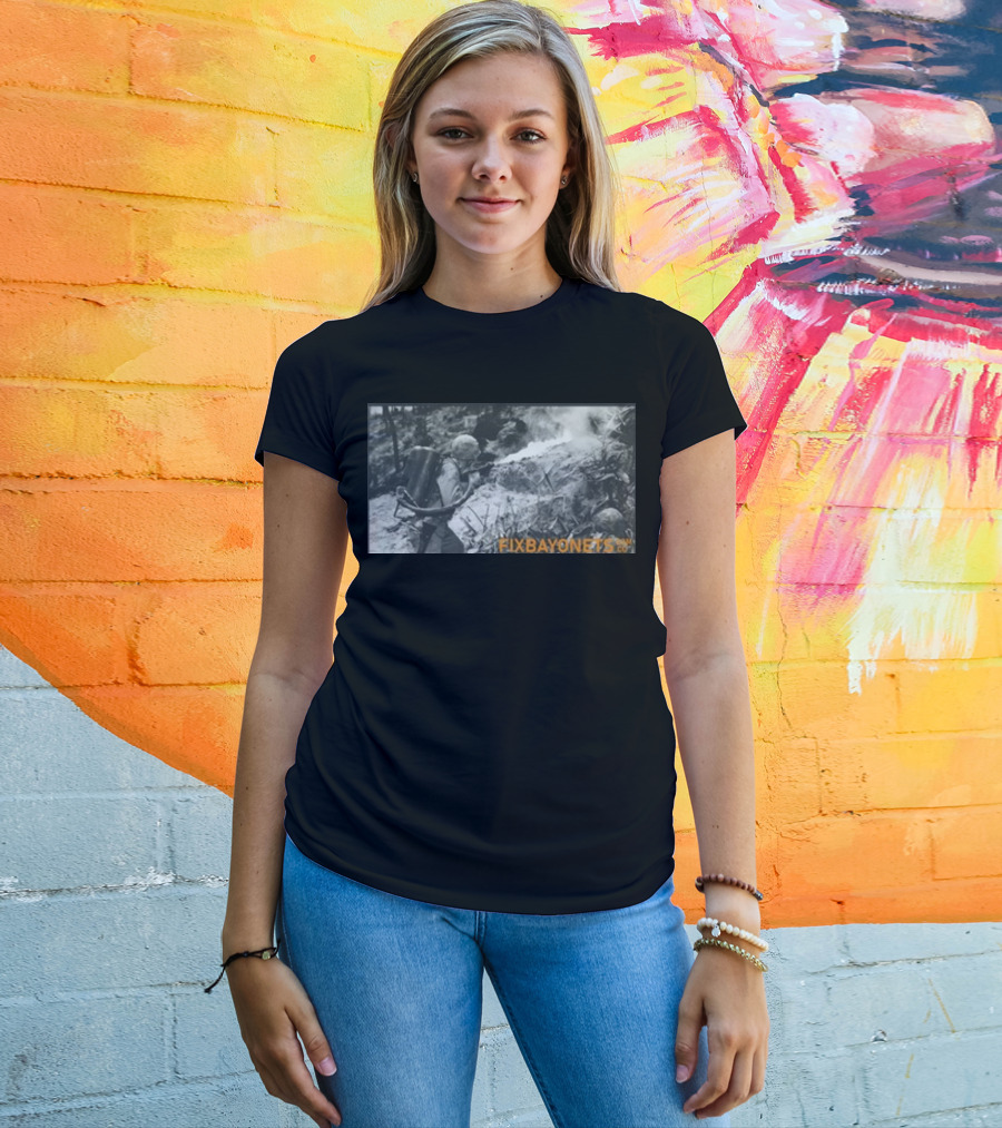 Fix Bayonets WWII Flamethrower Soldier Scene T-Shirt