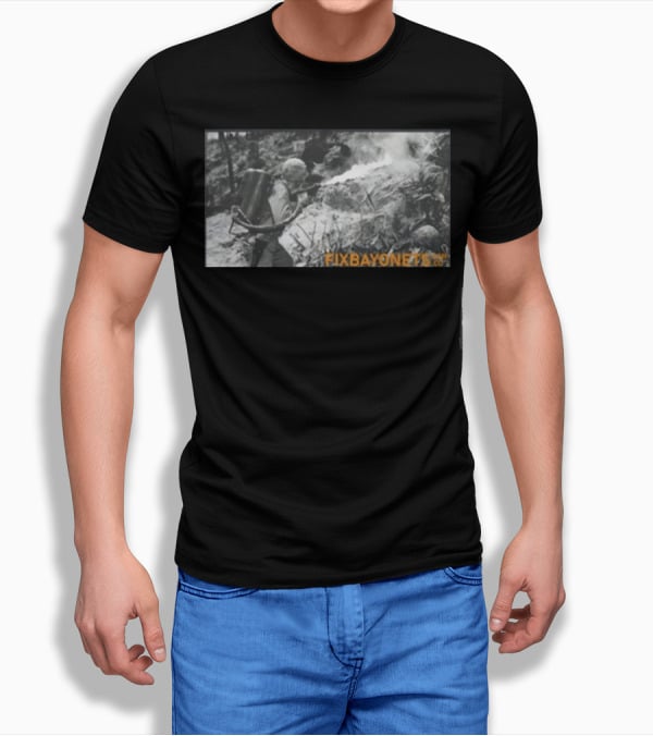 Fix Bayonets WWII Flamethrower Soldier Scene T-Shirt