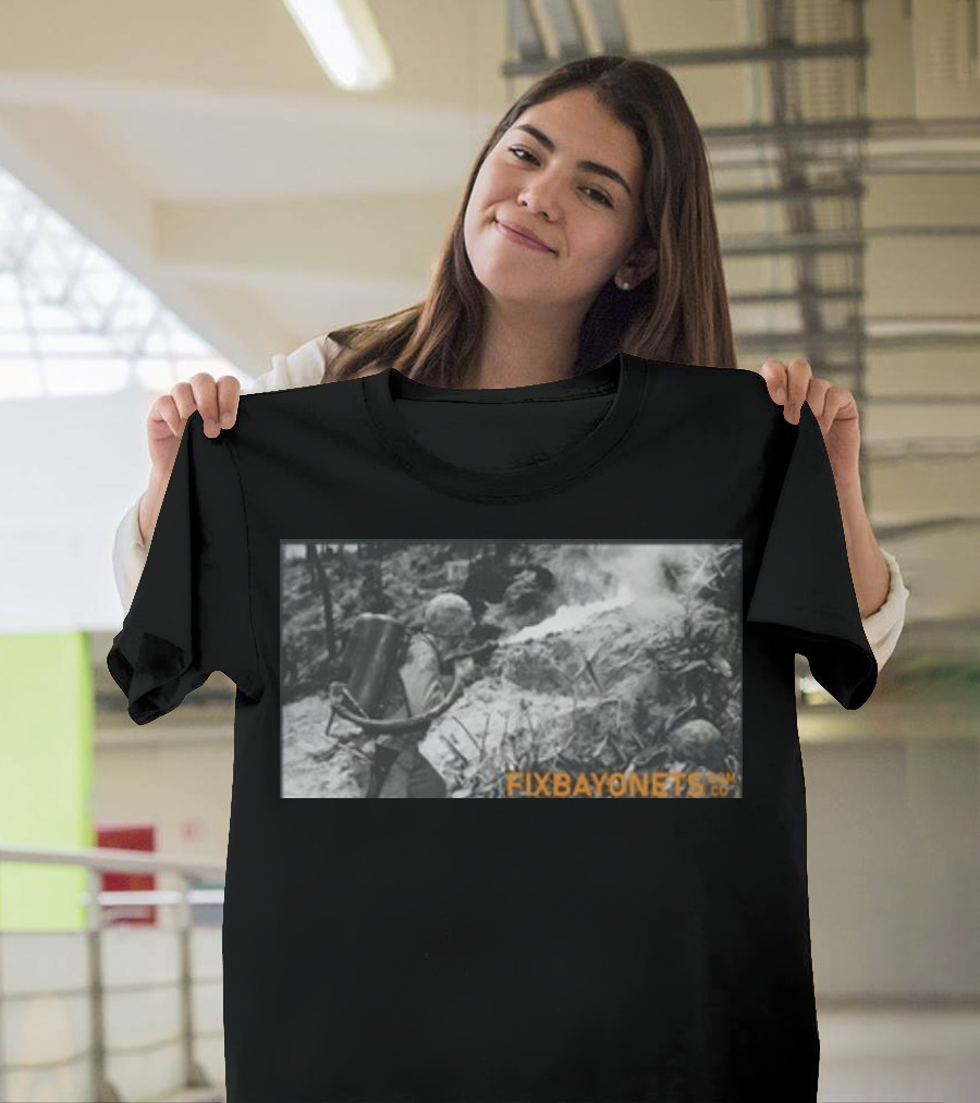 Fix Bayonets WWII Flamethrower Soldier Scene T-Shirt