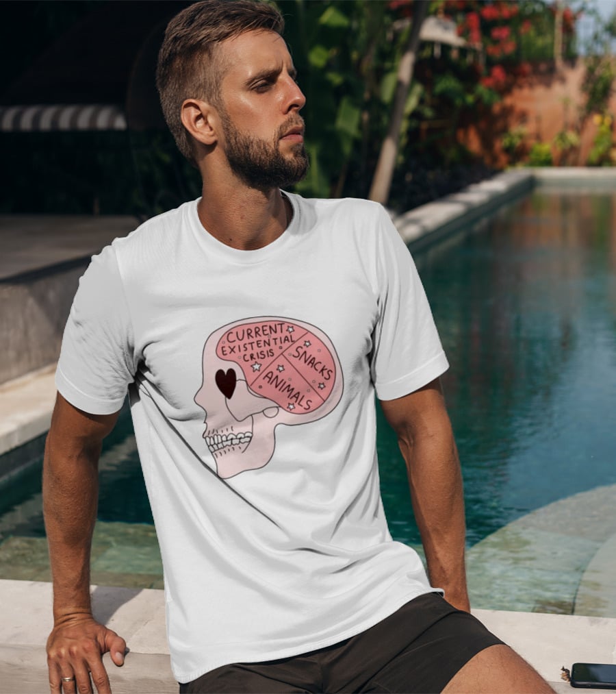 Tenderghost Current Existential Crisis Snacks Animals Brain T-Shirt