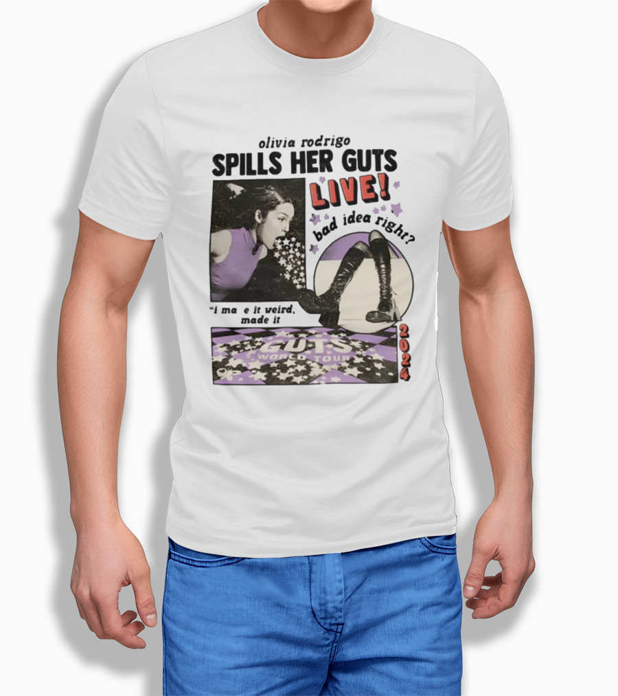 Olivia Rodrigo Spills Her Guts Live Bad Idea Right Guts World Tour T-Shirt