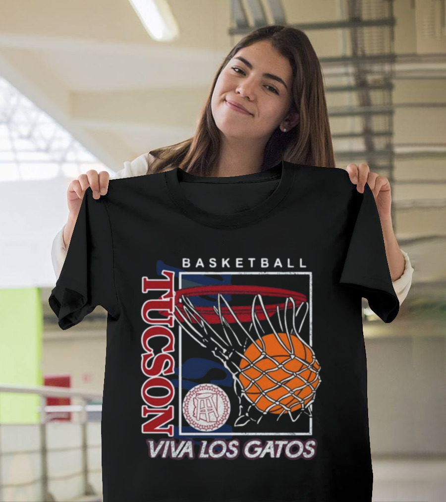 Basketball Tucson Viva Los Gatos Retro Hoop T-Shirt