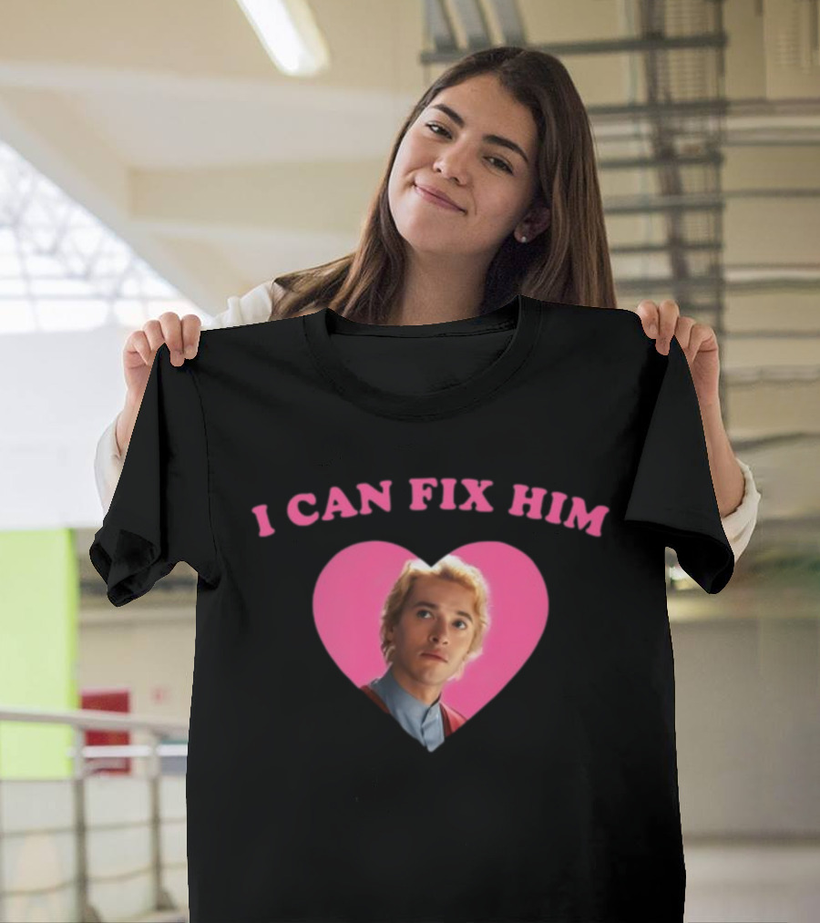 I Can Fix Him Heart Pink Background Tom Blyth T-Shirt