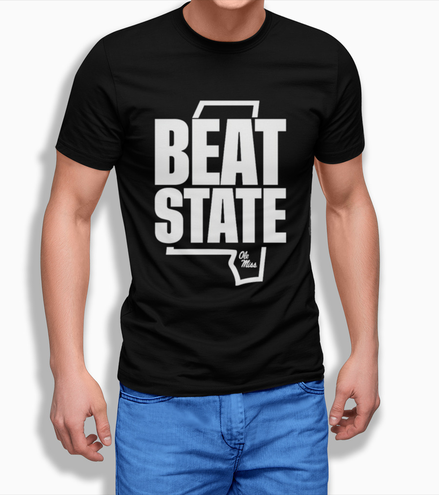 Beat State Ole Miss Mississippi Outline T-Shirt
