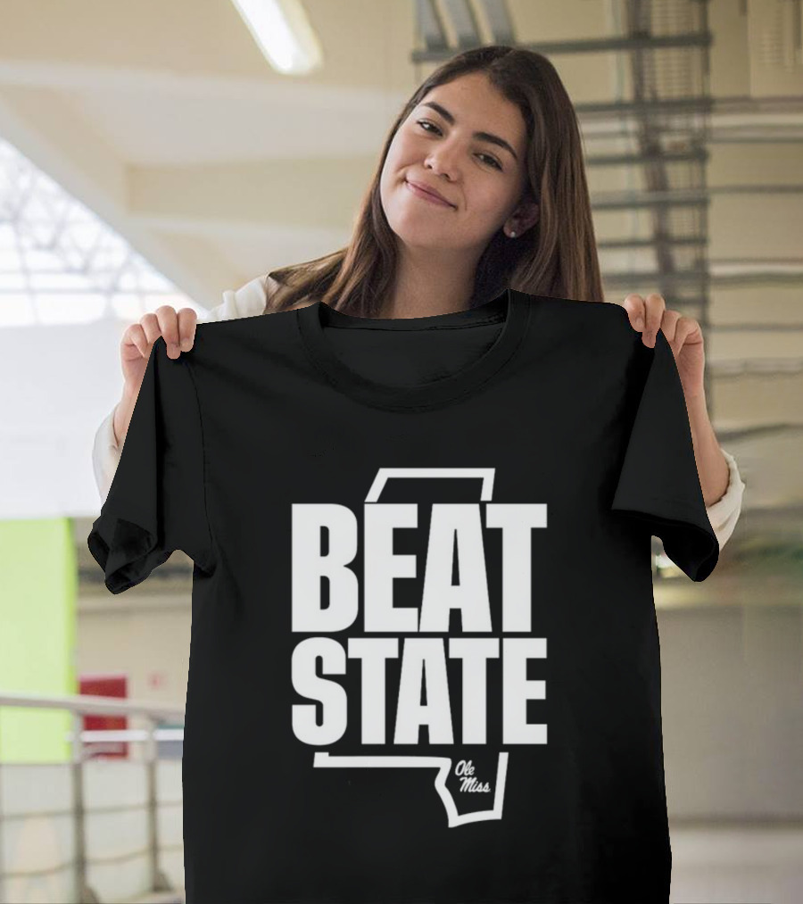 Beat State Ole Miss Mississippi Outline T-Shirt