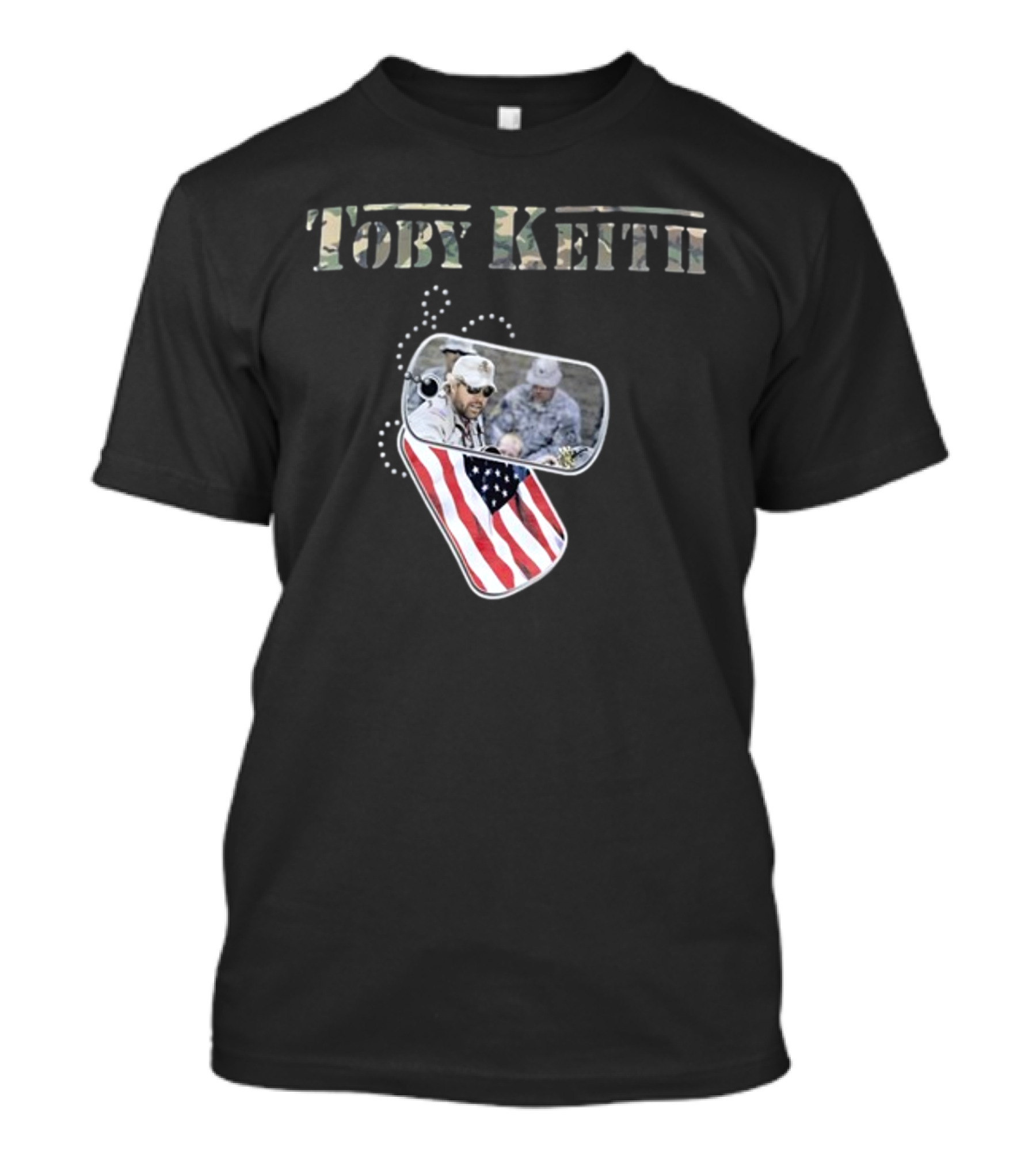 Toby Keith Camo Never Apologize Dog Tag American Flag T-Shirt