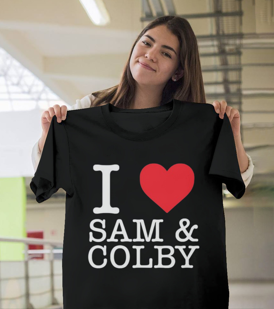 I Love Sam And Colby Red Heart T-Shirt