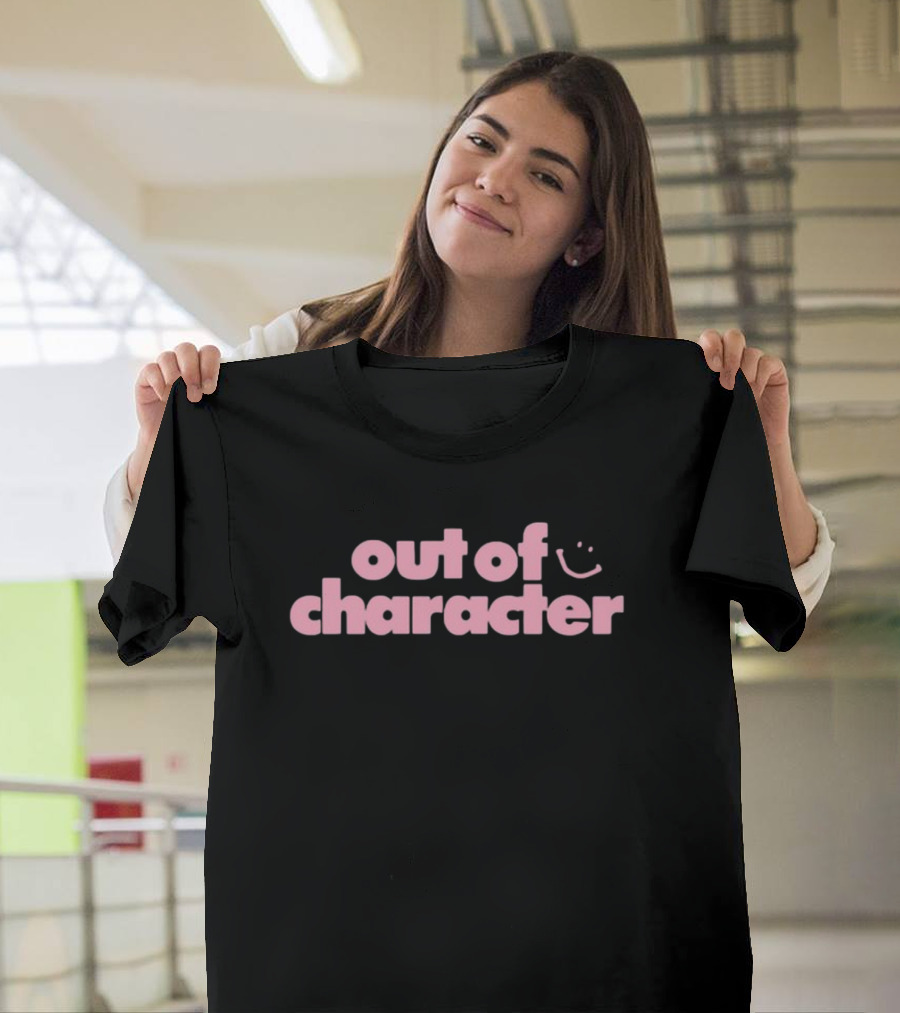 Out Of Character Smiley Face Gender Reveal T-Shirt
