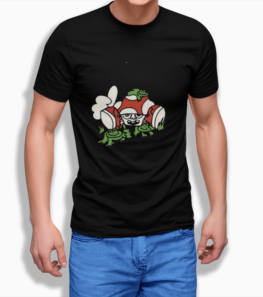 Man I Love Frogs Mushroom Character With Frogs T-Shirt