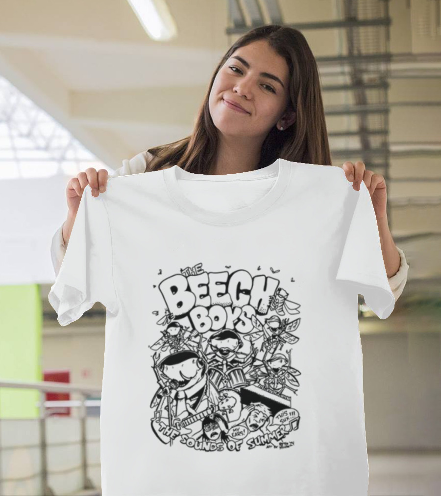 The Beech Boys Cartoon Band Summer Fun Tropical Vibes T-Shirt
