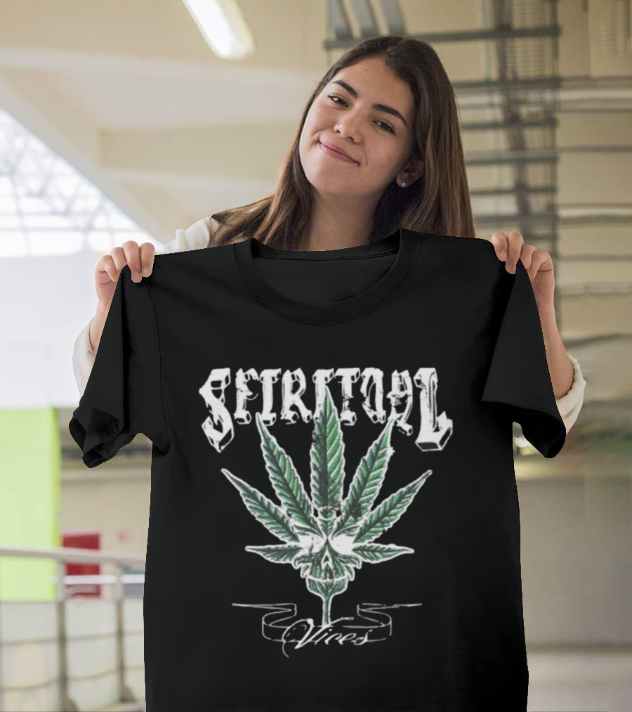 Spiritual Vices Marijuana Leaf And Skull T-Shirt