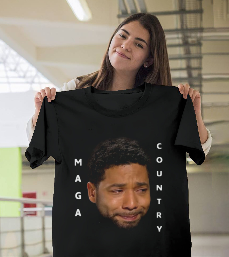 Hollaria Briden Jussie Smollett Crying Face Maga Country T-Shirt