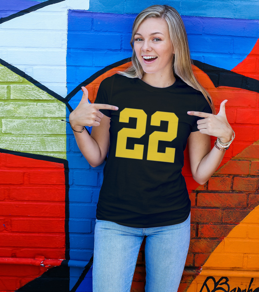 Iowa Her 22 Number Yellow T-Shirt