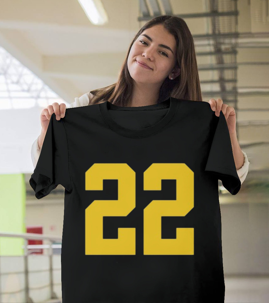 Iowa Her 22 Number Yellow T-Shirt