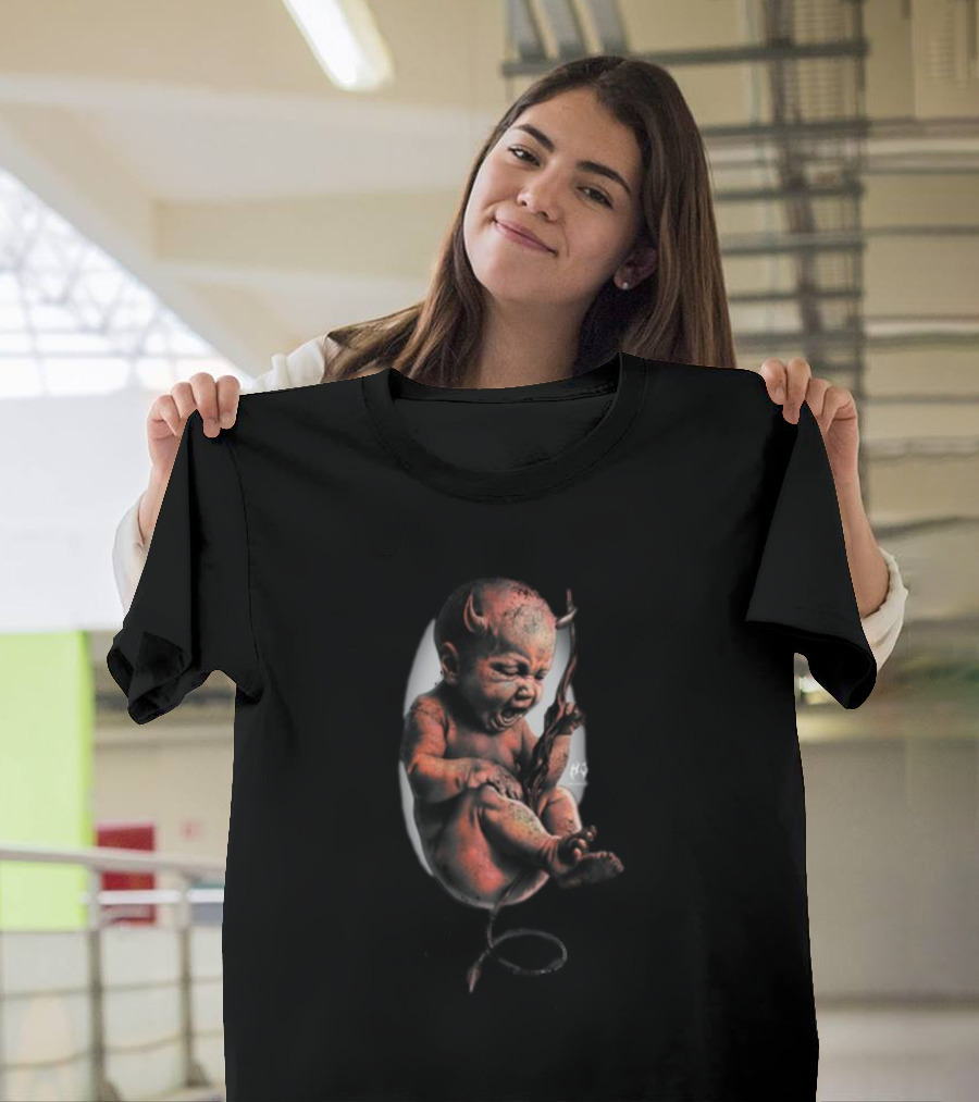 Hard Jewelry Embryo Child Devil Horns T-Shirt
