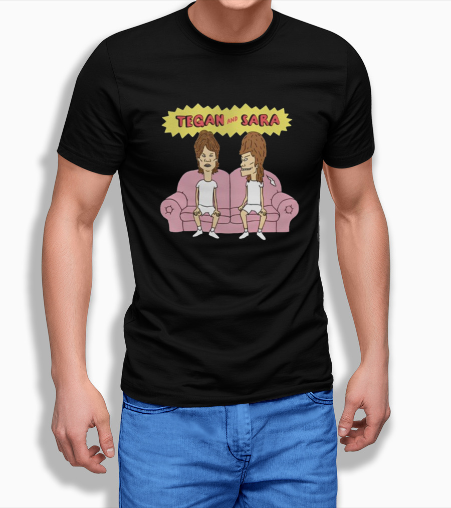 Tegan And Sara B Cartoon Style Couch Duo T-Shirt
