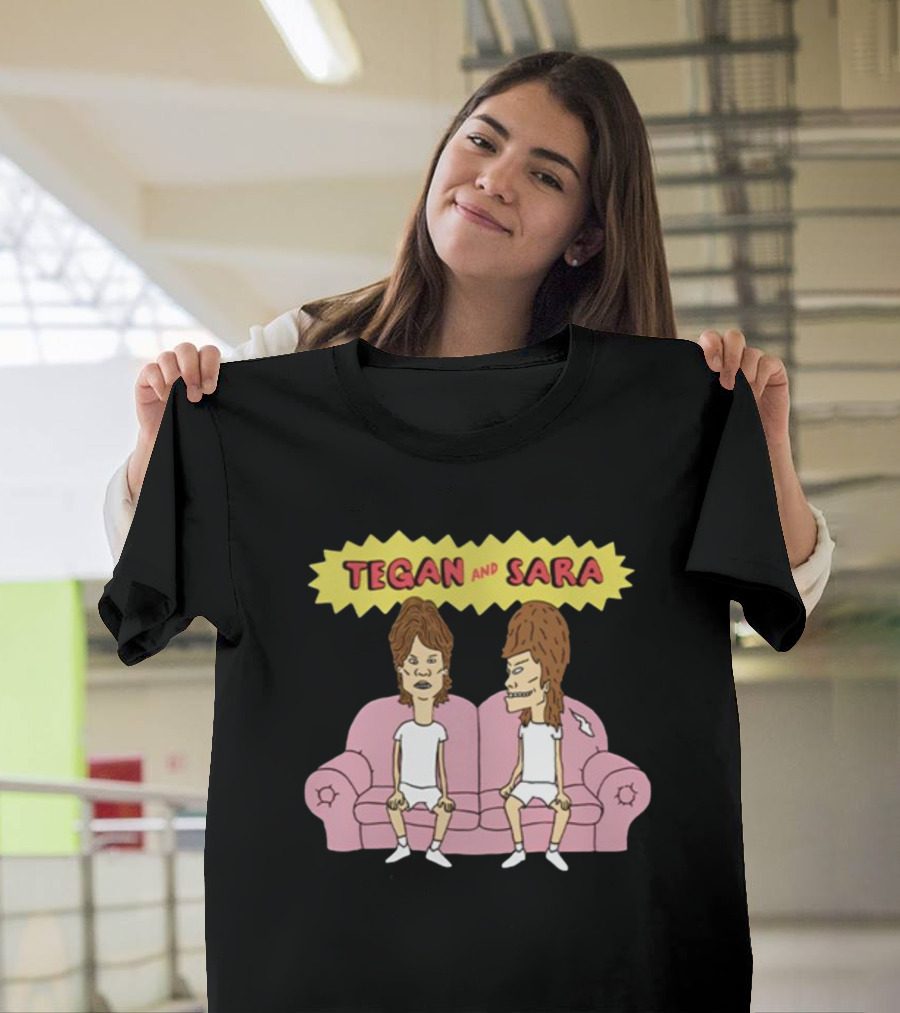 Tegan And Sara B Cartoon Style Couch Duo T-Shirt