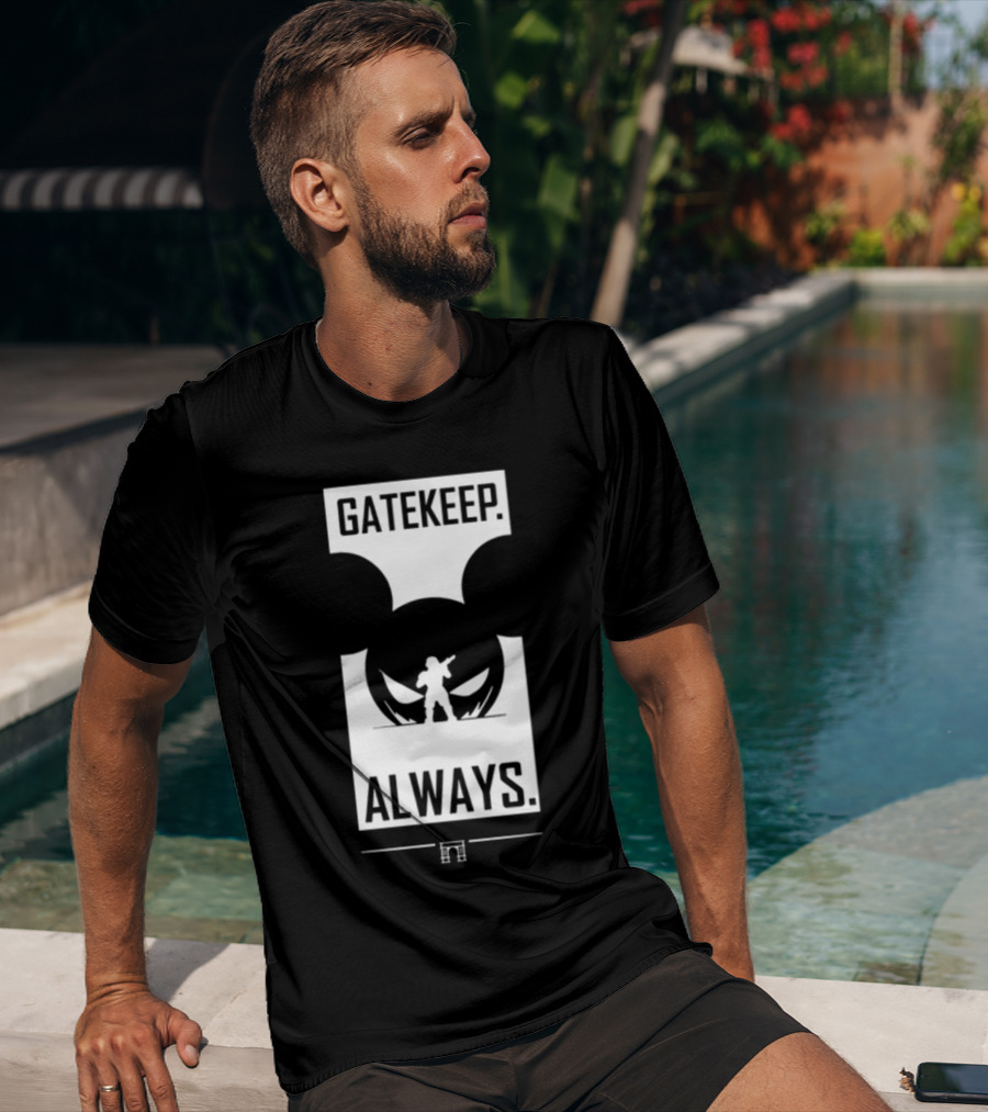 Wbsapparel Gatekeep Always Silhouette With Mickey Ears T-Shirt