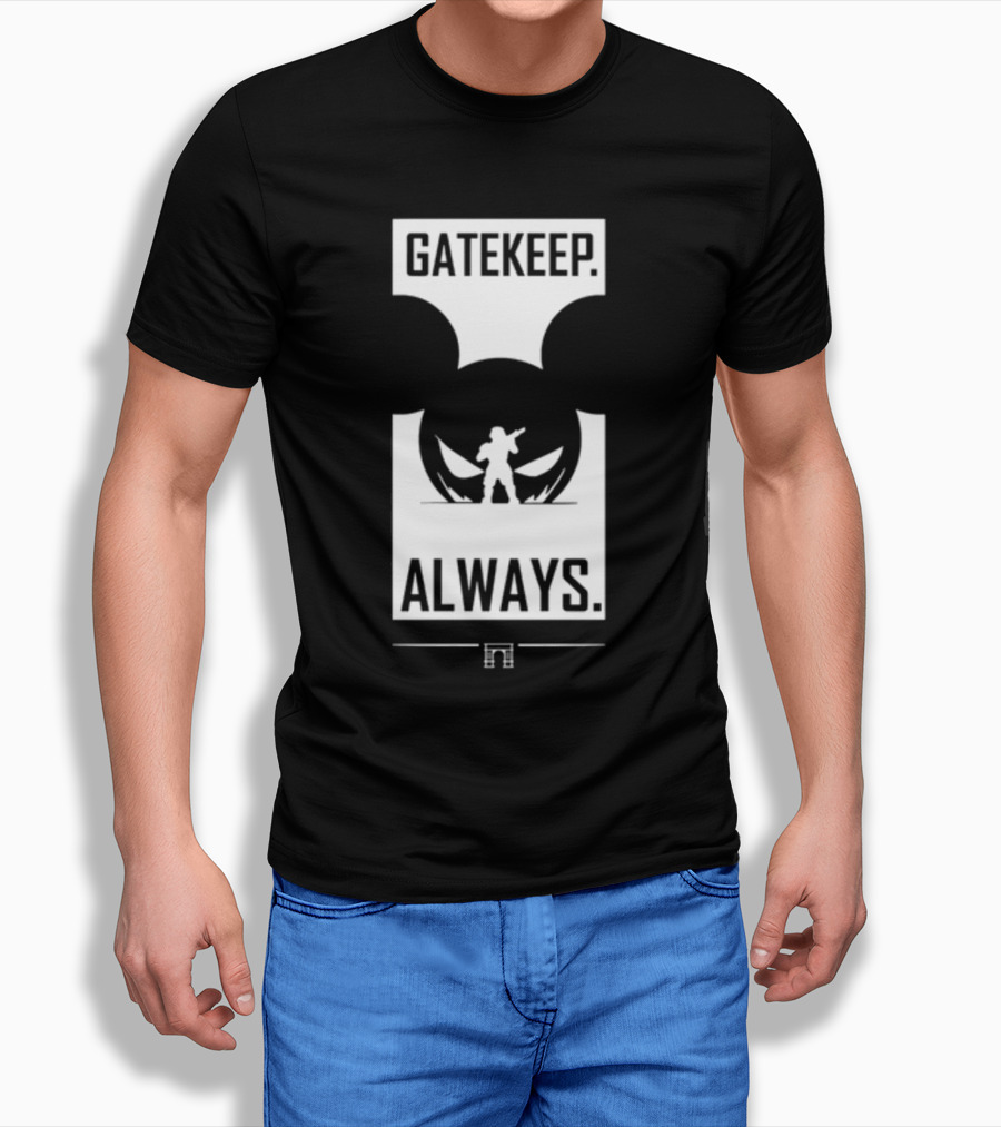 Wbsapparel Gatekeep Always Silhouette With Mickey Ears T-Shirt
