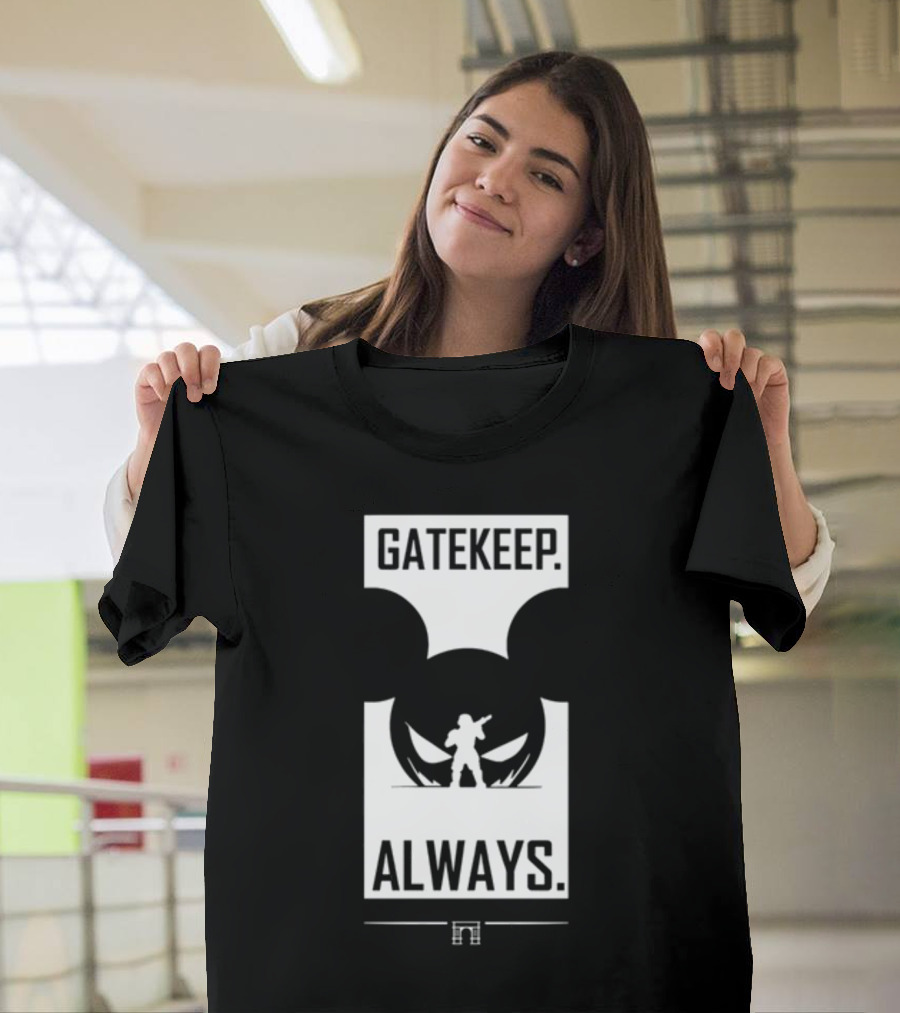 Wbsapparel Gatekeep Always Silhouette With Mickey Ears T-Shirt