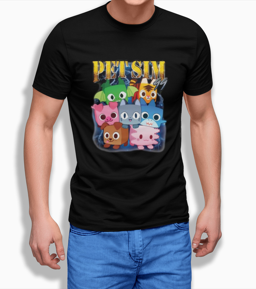 Pet Sim Ninety Nine Cute Animal Characters With GG T-Shirt