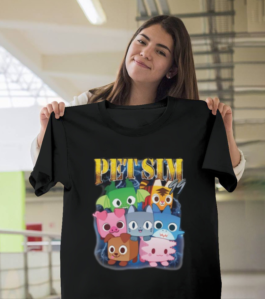 Pet Sim Ninety Nine Cute Animal Characters With GG T-Shirt