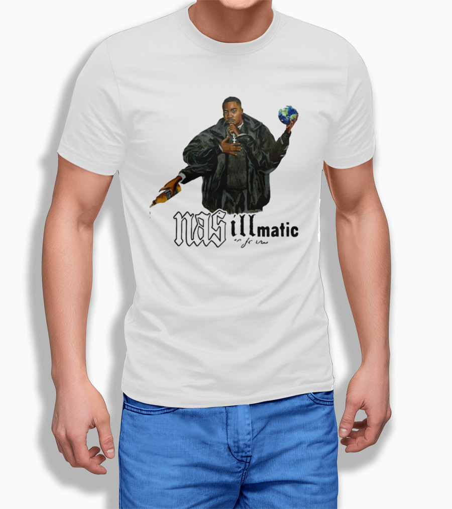 Nasirjones Illmatic 30 Years Globe And Wine T-Shirt