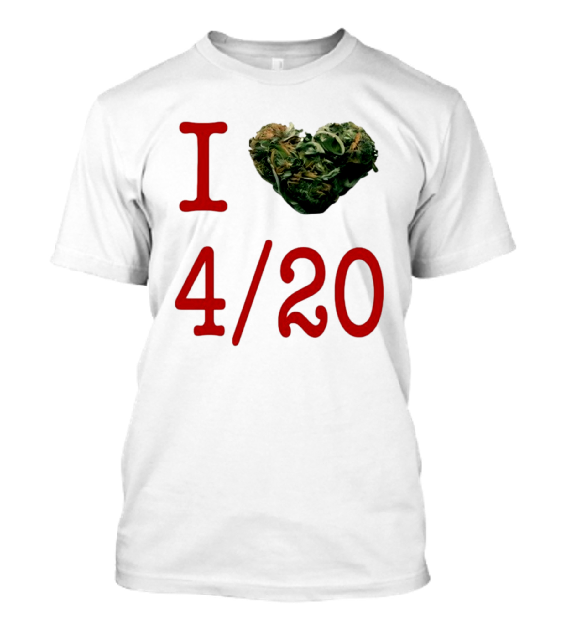 I Love 420 Day Heart Made Of Cannabis T-Shirt