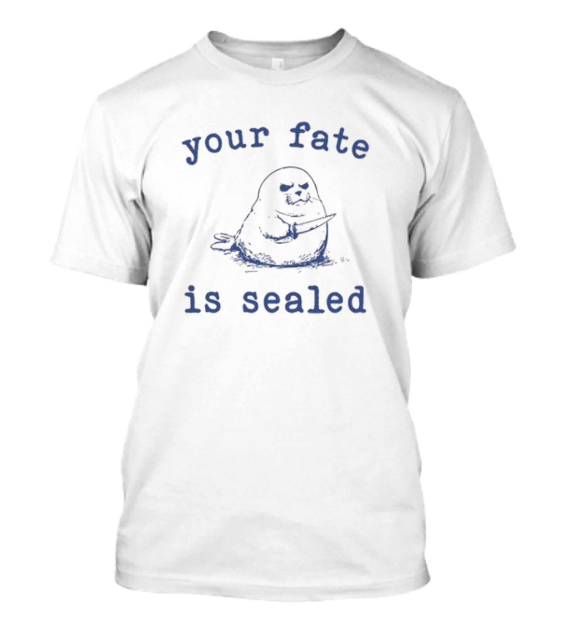 Slippywild Your Fate Is Sealed Angry Seal With Knife T-Shirt