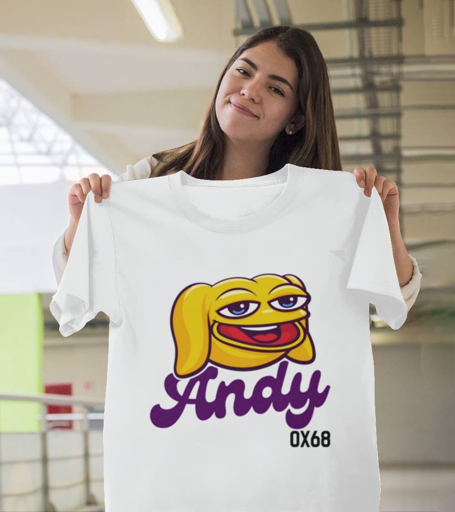 Andy Ox68 Emoji Face Yellow Dog T-Shirt