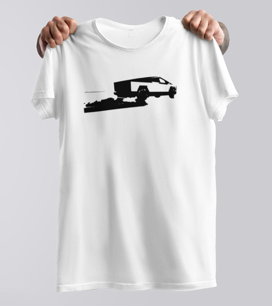 Cybertruck Foundation Monochrome Outline Futuristic Vehicle T-Shirt