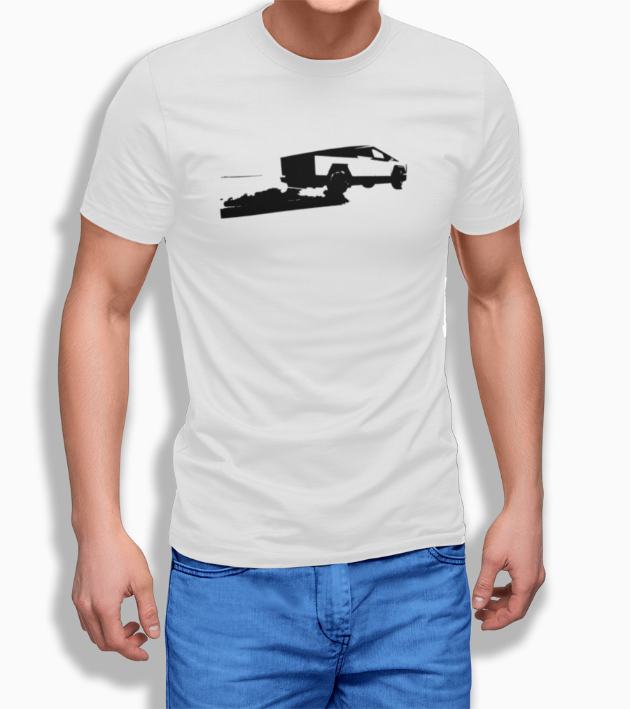 Cybertruck Foundation Monochrome Outline Futuristic Vehicle T-Shirt