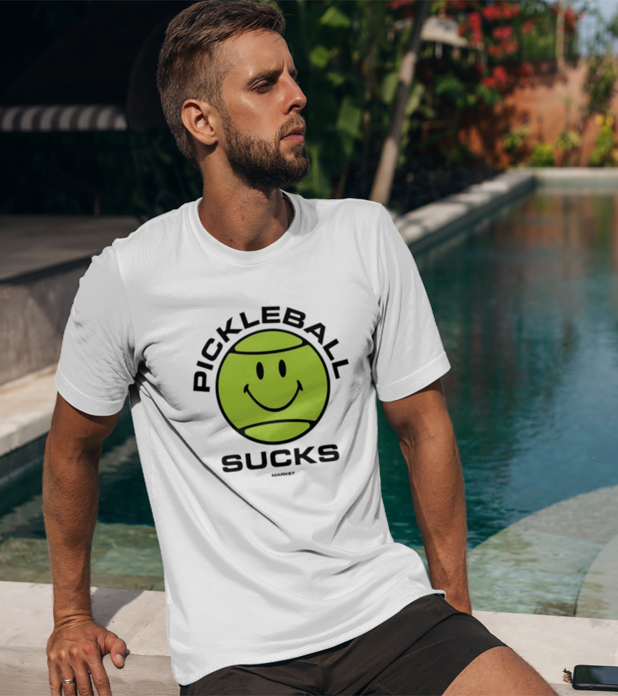 Marketstudios Smiley Pickleball Sucks T-Shirt