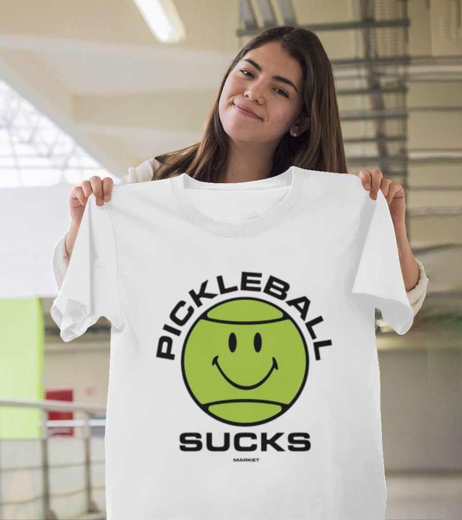 Marketstudios Smiley Pickleball Sucks T-Shirt