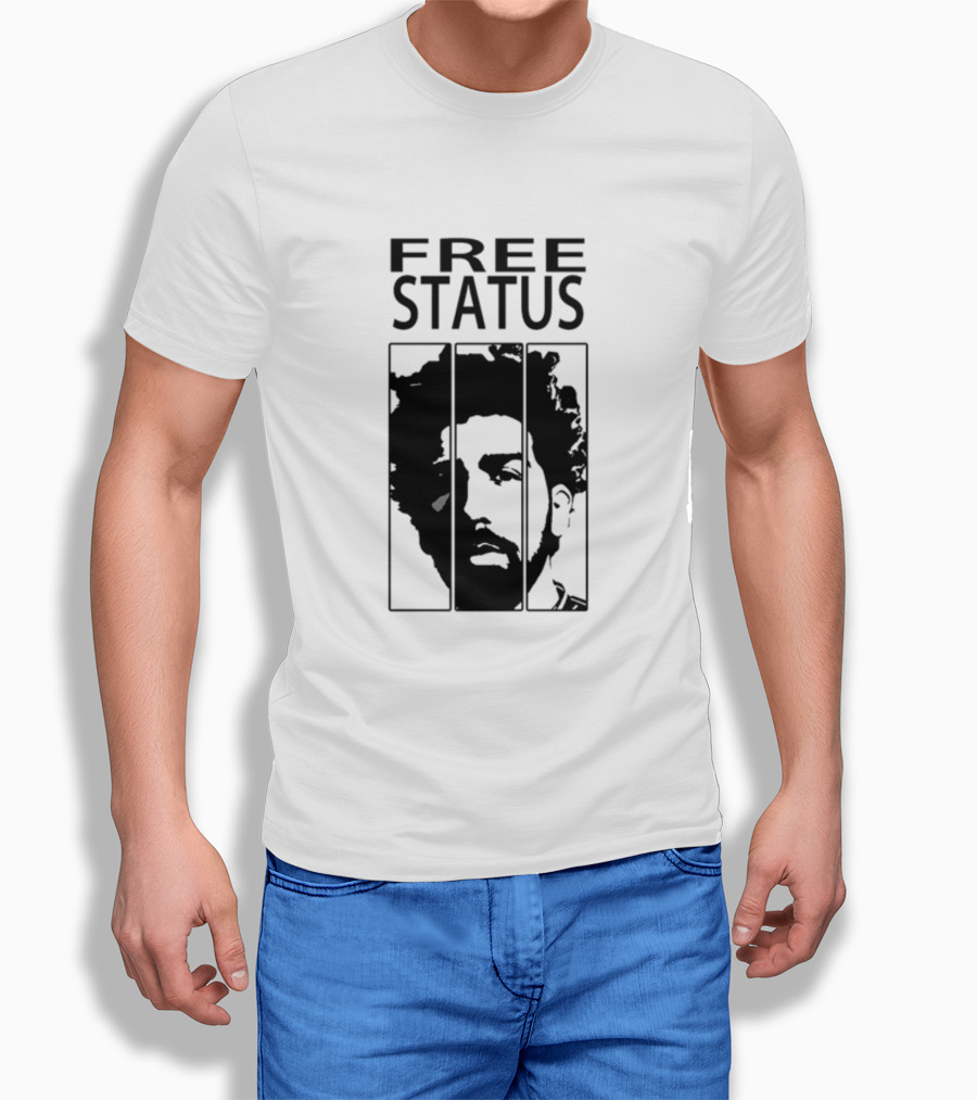 Mr.Fiendx Free Status Portrait In Monochrome T-Shirt