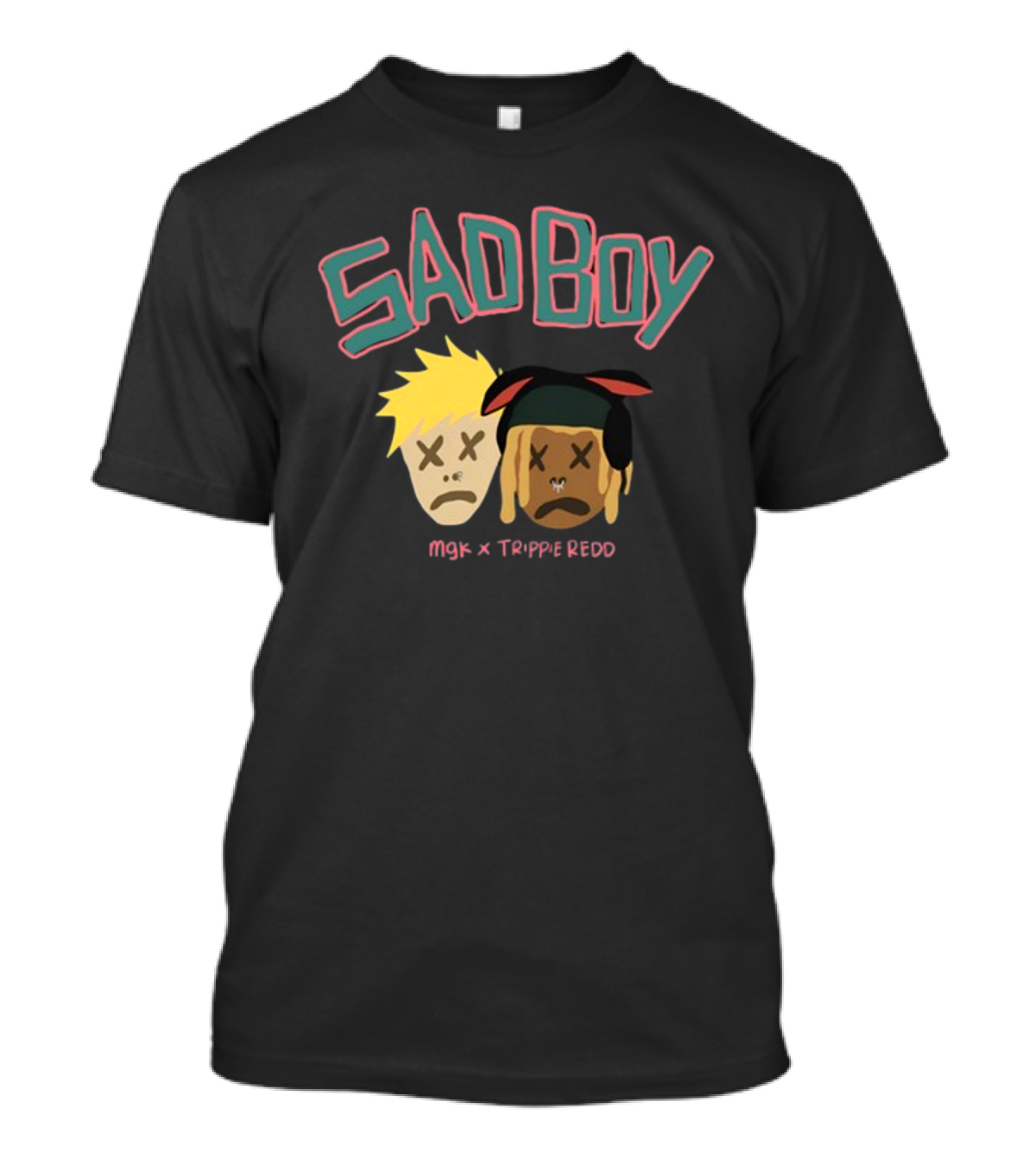 SAD BOY MGK X TRIPPIE REDD Cartoon Faces T-Shirt