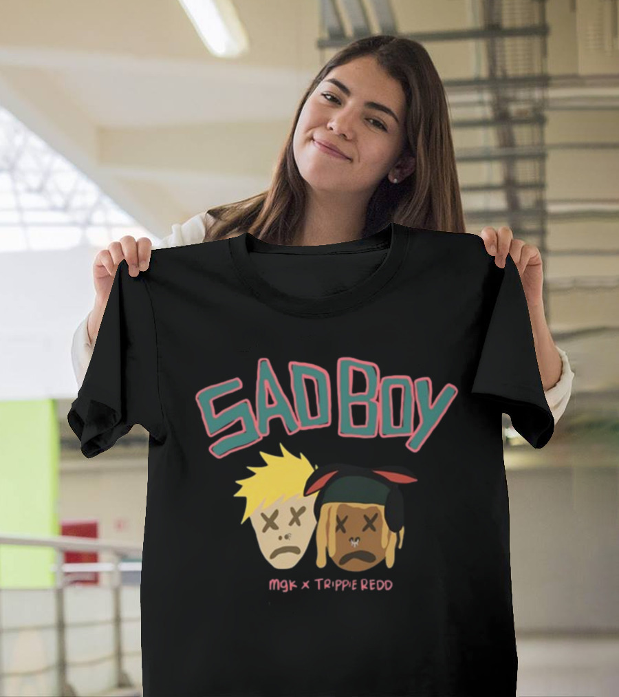 SAD BOY MGK X TRIPPIE REDD Cartoon Faces T-Shirt